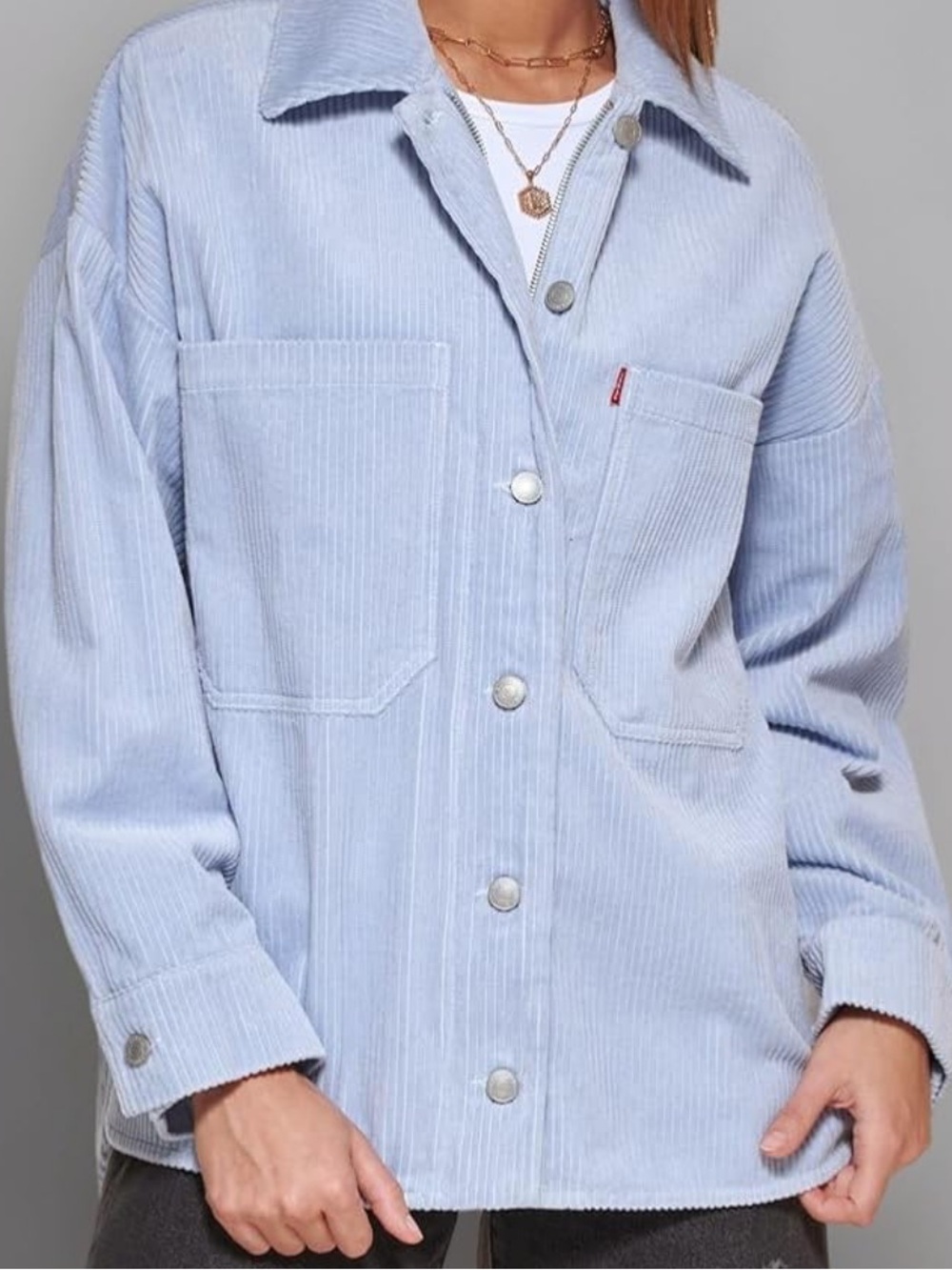 Levi's Light Blue Corduroy Shirt Jacket